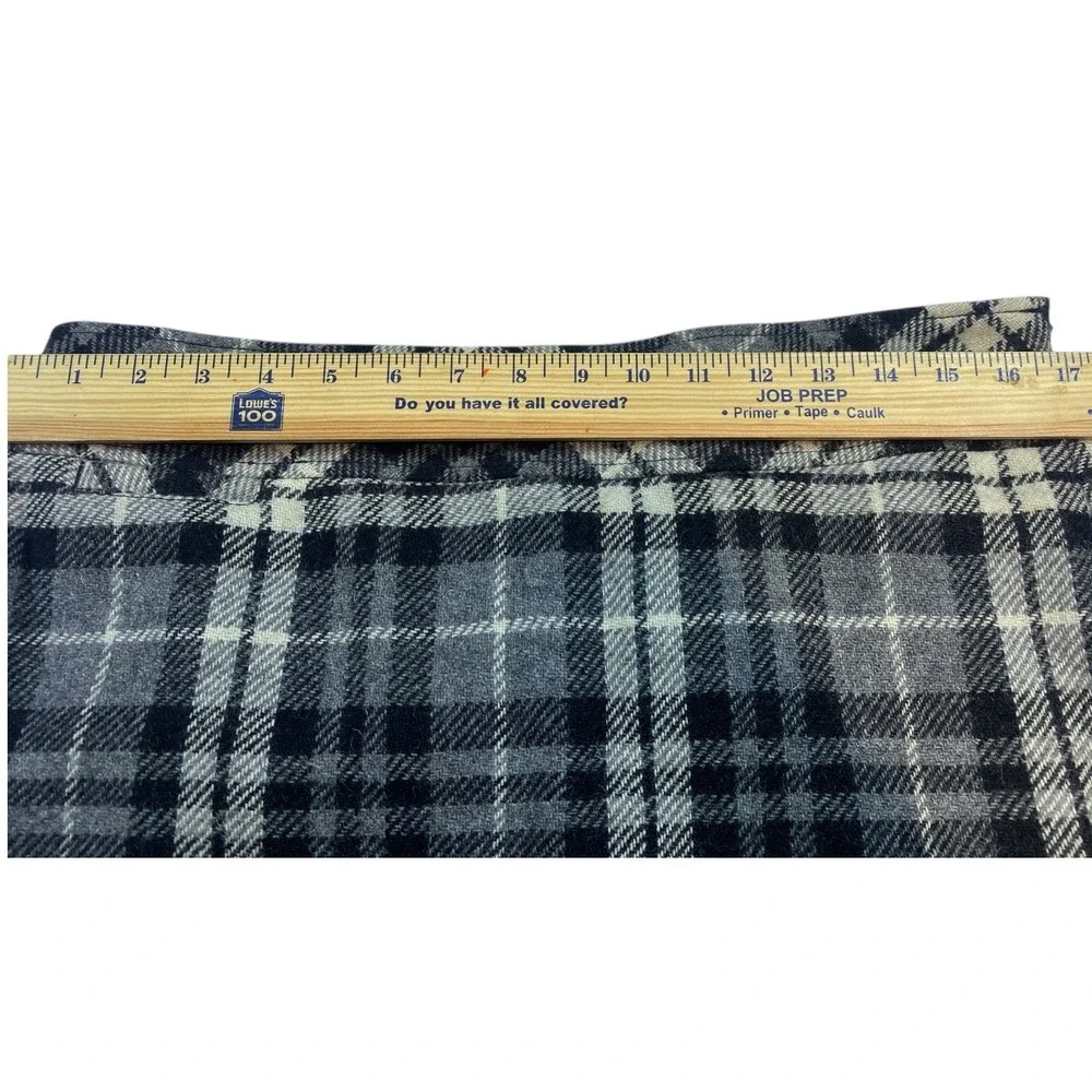 L.L.Bean Women's Wool Blend Plaid A-Line Skirt Gray Black Size 12 Regular - Picture 7 of 8